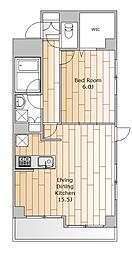 アール・ケープラザ横浜関内 1LDKの間取図画像