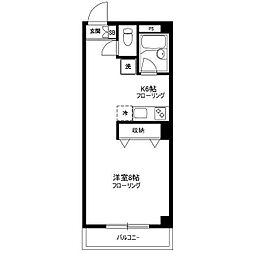 池上ネオハイム 1Kの間取図画像