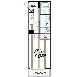 ナカイチビル 1Kの間取図画像
