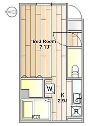 レスポワール 1階1Kの間取り