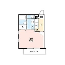 SAKURA田園調布 1階1Kの間取り