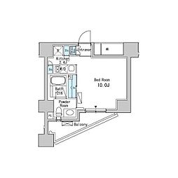 ベルファース目黒 6階ワンルームの間取り