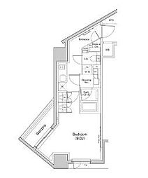 ザ・パークハビオ荏原中延プレイス 14階1Kの間取り