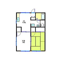 サンリッツ 1階2Kの間取り