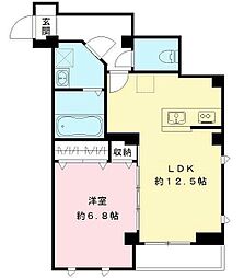 レザン池上 4階1LDKの間取り