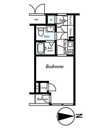 メイクスデザイン白金台 1階1Kの間取り