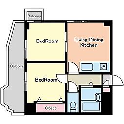 間取図画像 2LDK