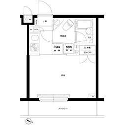 ルーブル品川西小山 1Kの間取図画像