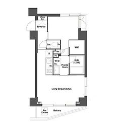 ディームス目黒行人坂 1LDKの間取図画像