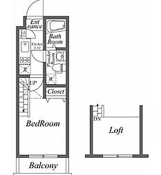 ユーレジデンス西大井 1Kの間取図画像