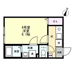 ブリーゼ平町 1Kの間取図画像