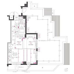 大田区鵜の木2丁目マンション 2LDKの間取図画像
