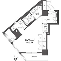 レジデンシャル目黒 ワンルームの間取図画像
