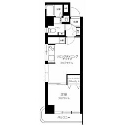秀和目黒駅前レジデンス 1LDKの間取図画像