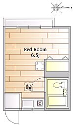 ウイング旗の台パート2 ワンルームの間取図画像