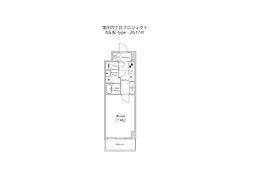WINGPREMIERKAMATA 1Kの間取図画像