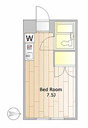 クローバーメゾン ワンルームの間取図画像