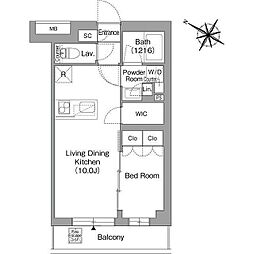 ORSUS戸越銀座 1LDKの間取図画像