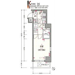 パレ・ホームズ武蔵小山 1Kの間取図画像
