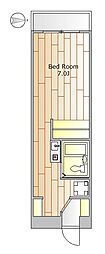 プランドール西品川 ワンルームの間取図画像