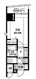 プレール武蔵小山弐番館 1Kの間取図画像