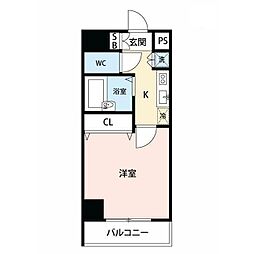 スカイコート・ヴィーダ五反田ウエスト 1Kの間取図画像