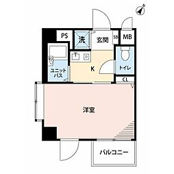 アイディ西小山 1Kの間取図画像