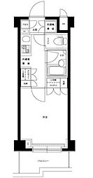ルーブル目黒不動前 1Kの間取図画像