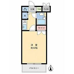 ロアール洗足池 1Kの間取図画像