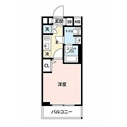 THEPREMIUMCUBEGOSAKI 1Kの間取図画像