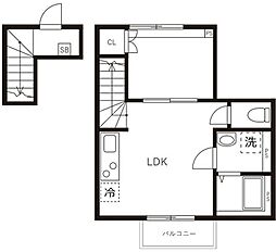 カサプレミア代田 2階1LDKの間取り