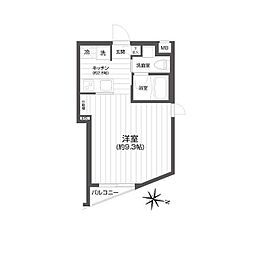 メイクスデザイン用賀 3階1Kの間取り