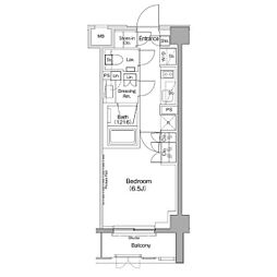 ザ・パークハビオ神泉 4階1Kの間取り