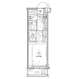 クレイシア祐天寺 1Kの間取図画像