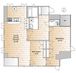 第2栄晃ビル 2LDKの間取図画像