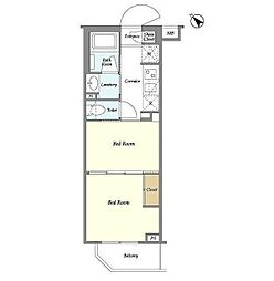 フレシア経堂 2Kの間取図画像