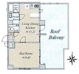 エル・グランジュテ新宿 1LDKの間取図画像