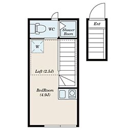 CIRCLEHOUSE太子堂 ワンルームの間取図画像