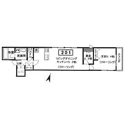 クラインヴァルト 1SLDKの間取図画像