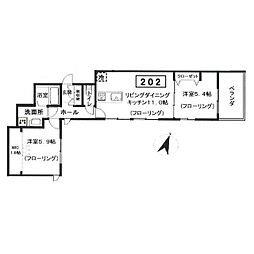 クラインヴァルト 2LDKの間取図画像