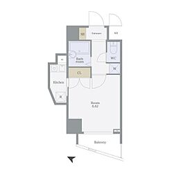 ステージファースト三宿 1Kの間取図画像
