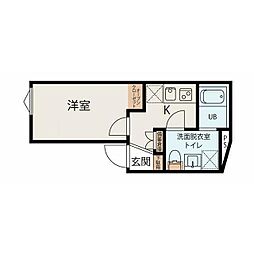世田谷区世田谷3丁目マンション 1Kの間取図画像