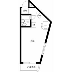 スカイコート下北沢 ワンルームの間取図画像