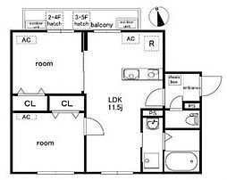 Lares East 5階2LDKの間取り
