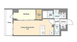 アイフラット品川戸越パークサイド 1LDKの間取図画像