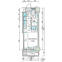 パークリュクス蒲田一丁目 1階ワンルームの間取り