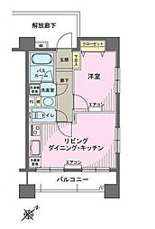 ヒルレジデンス大崎 2階1LDKの間取り