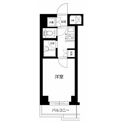 ルーブル蒲田八番館 1Kの間取図画像