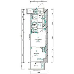 GALICIA品川南大井 1DKの間取図画像