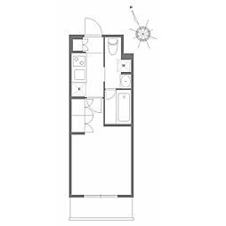 ASYLCOURT東大井 1Kの間取図画像